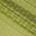 Lime Green Swiss Cotton Voile Sudanese Thobe Fabric with White Leaf Embroidery, 4.5 MetersX140 Cms-D21386