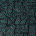 Black Swiss Cotton Voile Sudanese Thobe Fabric with Green Floral Embroidery, 4.5 MetersX140 Cms-D21392