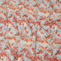 Coral Red Floral Rose Print Cotton Voile Fabric with Pastel Highlights, 140 Cms Width, Made in India-D24319