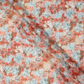 Coral Red Floral Rose Print Cotton Voile Fabric with Pastel Highlights, 140 Cms Width, Made in India-D24319