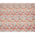 Coral Red Floral Rose Print Cotton Voile Fabric with Pastel Highlights, 140 Cms Width, Made in India-D24319