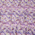 Lavender Purple Floral Rose Print Cotton Voile Fabric with Yellow and Cream Accents, 140 Cms Width, Made in India-D24321