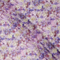 Lavender Purple Floral Rose Print Cotton Voile Fabric with Yellow and Cream Accents, 140 Cms Width, Made in India-D24321