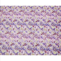Lavender Purple Floral Rose Print Cotton Voile Fabric with Yellow and Cream Accents, 140 Cms Width, Made in India-D24321