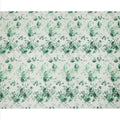 White Green Rose Print Cotton Voile Fabric with Watercolor Floral Detailing, 140 Cms Width, Made in India-D24323