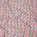 Mint Green Multicolor Abstract Dot Print Cotton Voile Fabric with Pink and Purple Accents, 140 Cms Width, Made in India-D24325
