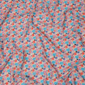 Beige Multicolor Abstract Dot Print Cotton Voile Fabric with Blue, Red, and Violet Accents, 140 Cms Width, Made in India-D24326