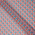 Beige Multicolor Abstract Dot Print Cotton Voile Fabric with Blue, Red, and Violet Accents, 140 Cms Width, Made in India-D24326