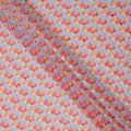 Lavender Multicolor Abstract Dot Print Cotton Voile Fabric with Orange, Red, and Yellow Accents, 140 Cms Width, Made in India-D24327
