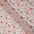 قماش قطني فوال بطبعة زهور نباتية وردية خدود مع لمسات من المرجان والأخضر والبيج، عرض 140 سم، صنع في الهند - D24330
