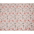 قماش قطني فوال بطبعة زهور نباتية وردية خدود مع لمسات من المرجان والأخضر والبيج، عرض 140 سم، صنع في الهند - D24330