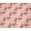 Peach Abstract Brushstroke Print Cotton Voile Fabric with Coral and Beige Accents, 140 Cms Width, Made in India-D24332
