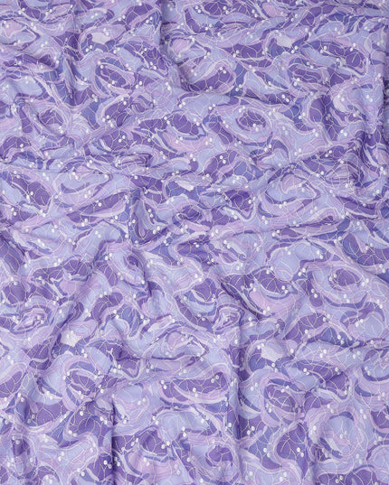 Purple Abstract Swiss Cotton Voile Thobe 4.5m
