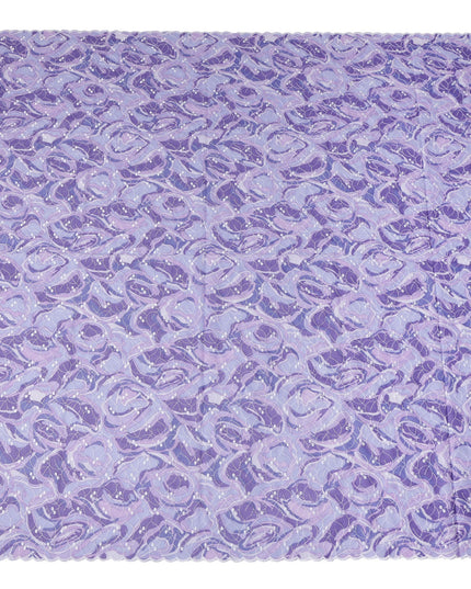 Purple Abstract Swiss Cotton Voile Thobe 4.5m
