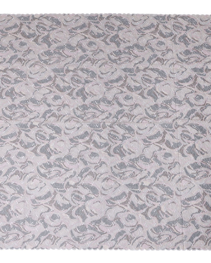 Grey Abstract Swiss Cotton Voile Thobe 4.5m