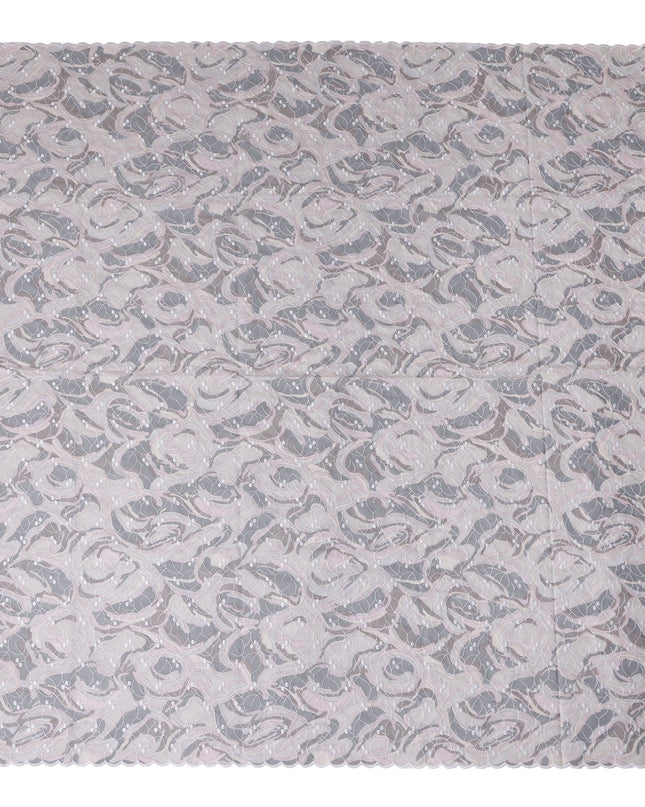 Grey Abstract Swiss Cotton Voile Thobe 4.5m