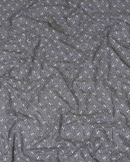 Charcoal Grey Geometric Swiss Voile Thobe 4.5m