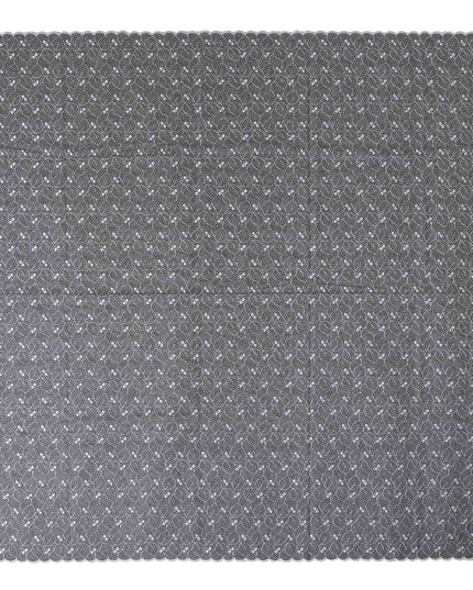 Charcoal Grey Geometric Swiss Voile Thobe 4.5m