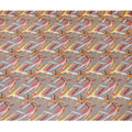 Modern Gray Synthetic Chiffon Fabric with Abstract Orange and Red Strokes, 140 cm Wide-D19112 Regal Fabrics