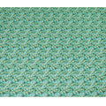 Seafoam Green Synthetic Chiffon Fabric with Orange and Yellow Feather Print, 140 cm Wide-D19118