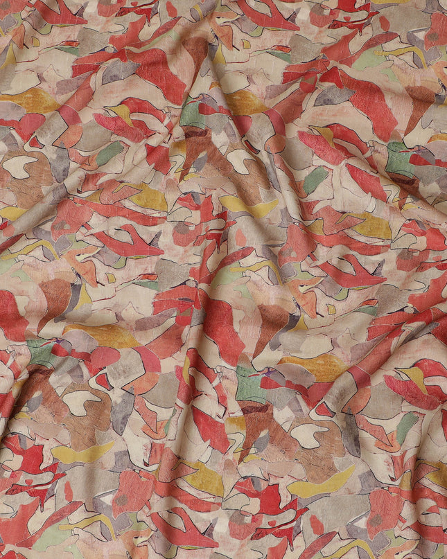 Elegant Autumn Multicolor Abstract Viscose Fabric - 110 cm Wide-D19404 Regal Fabrics