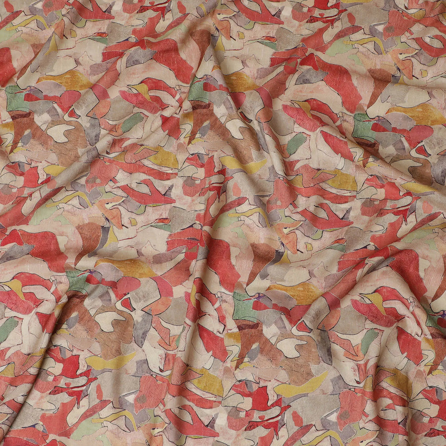 Elegant Autumn Multicolor Abstract Viscose Fabric - 110 cm Wide-D19404 Regal Fabrics