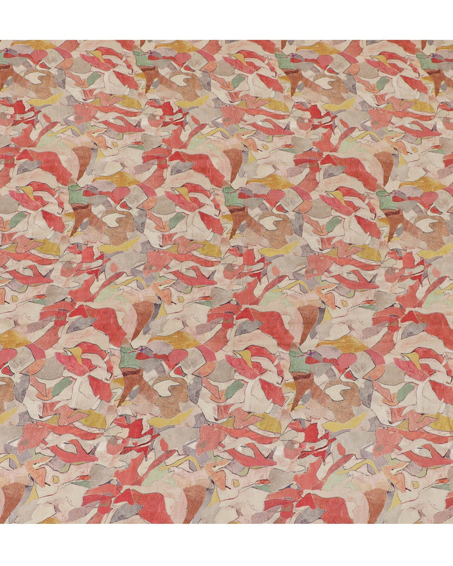 Elegant Autumn Multicolor Abstract Viscose Fabric - 110 cm Wide-D19404 Regal Fabrics