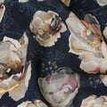 Elegant Navy Floral Viscose Fabric - 110 cm Wide-D19412 Regal Fabrics