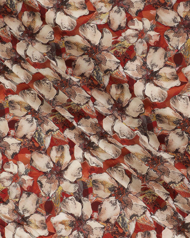 Elegant Autumn Floral Viscose Fabric - 110 cm Wide-D19414