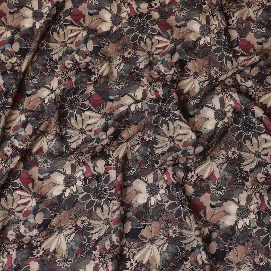 Elegant Dark Floral Viscose Fabric - 110 cm Wide-D19419 Regal Fabrics