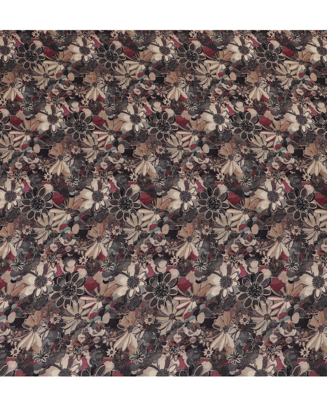 Elegant Dark Floral Viscose Fabric - 110 cm Wide-D19419