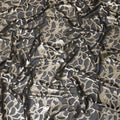 Elegant Black Silk Chiffon Fabric with Metallic Lurex, 110 cm Wide, South Korean Design-D19574
