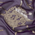 قماش شيفون حرير بنفسجي أنيق مع لوريكس ميتاليك، عرض 110 سم، تصميم كوري جنوبي-D19576