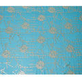 Vibrant Turquoise Silk Chiffon Fabric with Metallic Lurex, 110 cm Wide, South Korean Design-D19580
