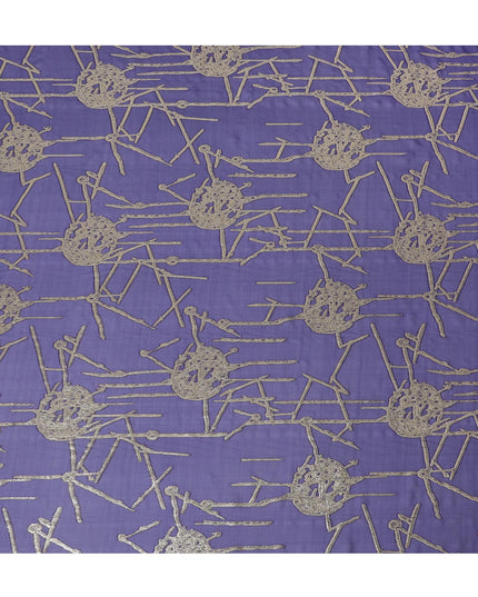 Luxurious Purple Silk Chiffon Fabric with Metallic Lurex, 110 cm Wide, South Korean Design-D19583