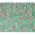 Green and Beige Floral Synthetic Organza Fabric - 110 cm Width, Made in India-D19640 Regal Fabrics