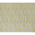 Yellow and Gray Floral Synthetic Organza Fabric - 110 cm Width, Made in India-D19642 Regal Fabrics