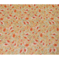 Peach and Orange Floral Synthetic Organza Fabric - 110 cm Width, Made in India-D19647