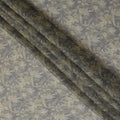 Gray and Gold Floral Synthetic Organza Fabric - 110 cm Width, Made in India-D19648 Regal Fabrics