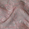 Dusty Rose and Pink Floral Synthetic Organza Fabric - 110 cm Width, Made in India-D19649 Regal Fabrics