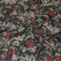 Black Floral Synthetic Organza Fabric - 110 cm Width, Made in India-D19650 - Regal Fabrics