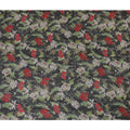 Black Floral Synthetic Organza Fabric - 110 cm Width, Made in India-D19650 - Regal Fabrics