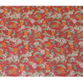 Red and Orange Floral Synthetic Organza Fabric - 110 cm Width, Made in India-D19652