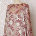 Elegant Rose Gold Floral French (Fransawi) Silk Chiffon Somali dirac Fabric with Metallic Lurex, 140 cm Width X 3.5 Mtrs-D19681 Regal Fabrics