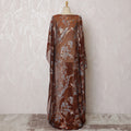Rich Copper Floral French (Fransawi) Somali Dirac Silk Chiffon Fabric with Metallic Lurex, 140 cm Width-D19686 Regal Fabrics