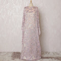 Elegant Lavender Pink Paisley French Silk Chiffon Fabric with Metallic Lurex, 140 cm Width-D19696 Regal Fabrics