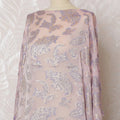 Elegant Lavender Pink Paisley French Silk Chiffon Fabric with Metallic Lurex, 140 cm Width-D19696 Regal Fabrics