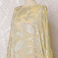 Elegant Lemon Yellow Paisley French Silk Chiffon Fabric with Metallic Lurex, 140 cm Width-D19697