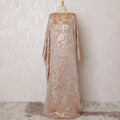 Elegant Peach Paisley French Silk Chiffon Fabric with Metallic Lurex, 140 cm Width-D19698 Regal Fabrics