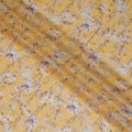 Sunny Yellow Synthetic Organza Fabric with Delicate Floral Design, 110 cm Width-D19701